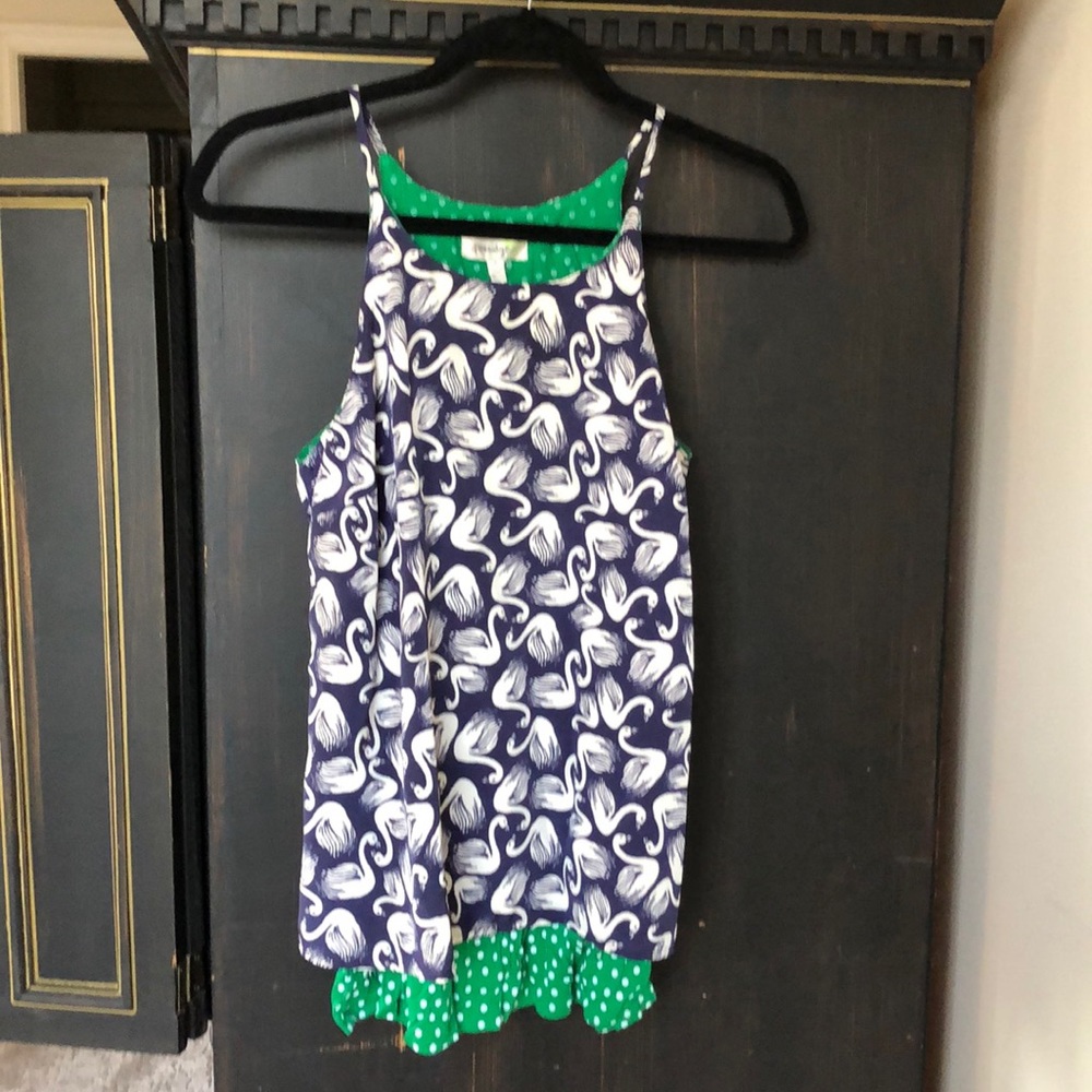 Anthropology silky/cotton top with straps NWT